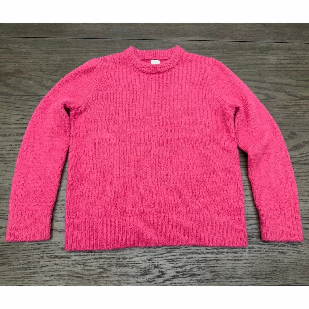 A New Day Fuzzy Knit Sweater XS Bright Pink Crew Neck Pullover NWOT